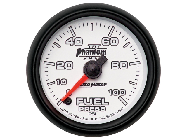 Auto Meter Phantom II Digital Stepper Motor Gauge, 2-1/16", Fuel Pressure (0-100 PSI)