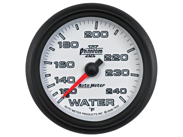 Auto Meter Phantom II Mechanical, 2-5/8", Water Temperature (120-240 deg. F)