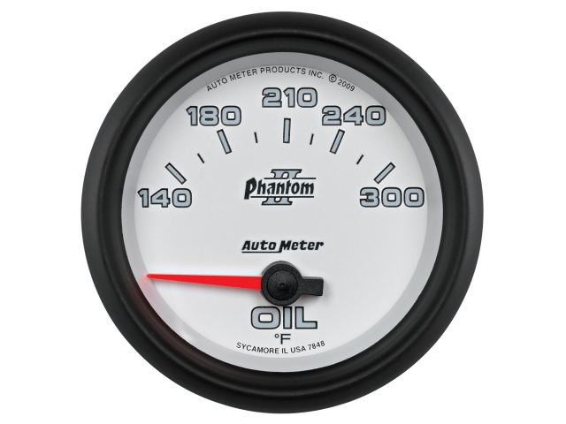 Auto Meter Phantom II Air-Core Gauge, 2-5/8", Oil Temperature (140-300 deg. F)