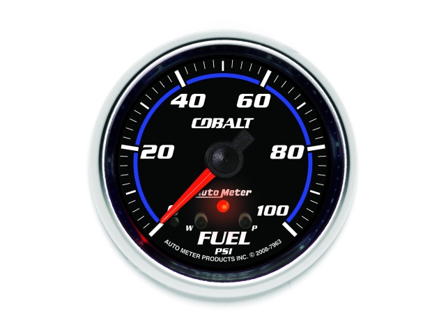 Auto Meter COBALT Digital Stepper Motor Gauge, 2-5/8", Fuel Pressure w/ Peak & Warn (0-100 PSI)