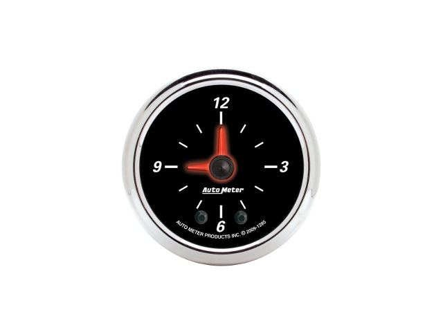 Auto Meter Designer Black II Digital Stepper Motor Gauge, 2-1/16", Clock (12 Hours)