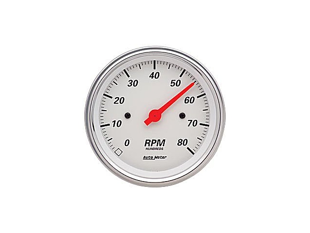 Auto Meter Arctic White Air-Core Gauge, 3-3/8", In-Dash Tachometer (0-8000 RPM)