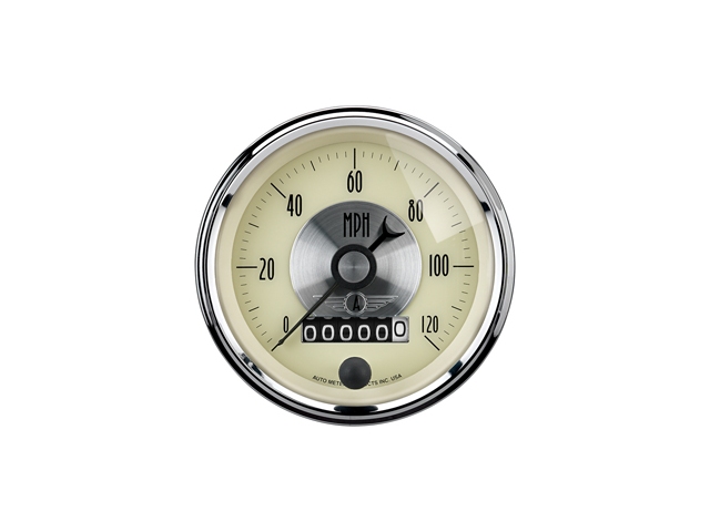 Auto Meter Prestige Antique Ivory In-Dash Tach & Speedo, 3-3/8", Speedometer Electric Programmable (120 MPH)