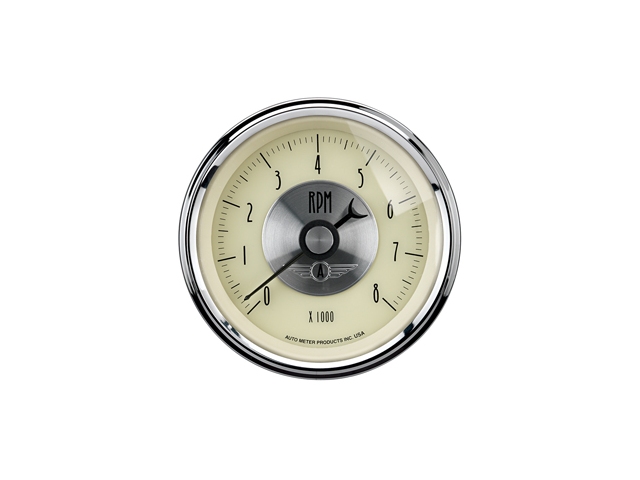 Auto Meter Prestige Antique Ivory In-Dash Tach & Speedo, 3-3/8", Tachometer In-Dash (8000 RPM)