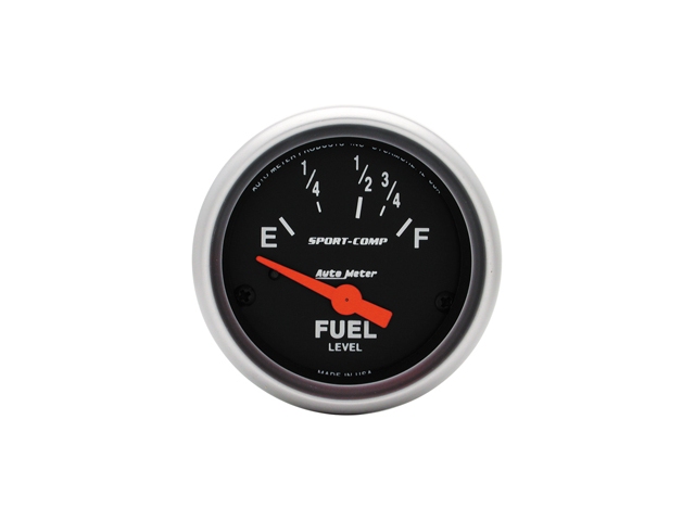 Auto Meter Sport-Comp Air-Core Gauge, 2-1/16", Fuel Level (16Ωs Empty/158Ωs Full)