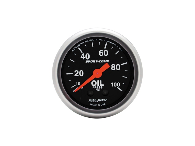 Auto Meter Sport-Comp Mechanical, 2-1/16", Oil Pressure (0-100 PSI)
