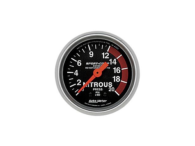Auto Meter Sport-Comp Mechanical, 2-1/16", Nitrous Pressure (0-2000 PSI)