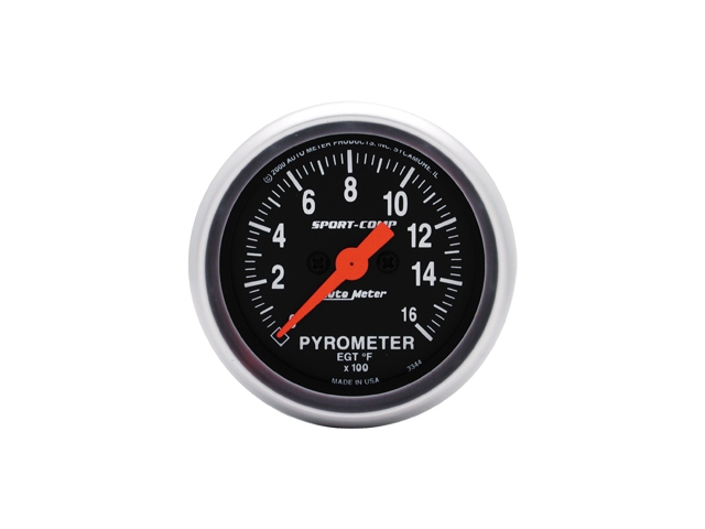 Auto Meter Sport-Comp Digital Stepper Motor Gauge, 2-1/16", Pyrometer (0-1600 deg. F)