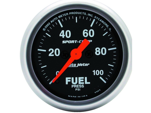 Auto Meter SPORT-COMP Digital Stepper Motor Gauge, 2-1/16", Fuel Pressure (0-100 PSI)
