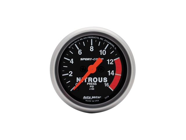 Auto Meter Sport-Comp Digital Stepper Motor Gauge, 2-1/16", Nitrous Pressure (0-1600 PSI)