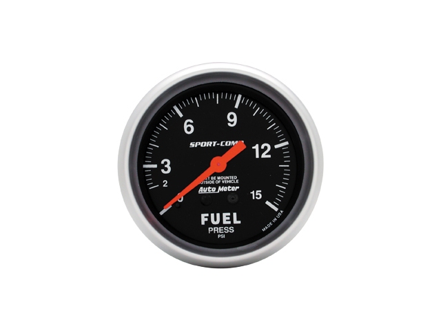 Auto Meter Sport-Comp Mechanical, 2-5/8", Fuel Pressure (0-15 PSI)