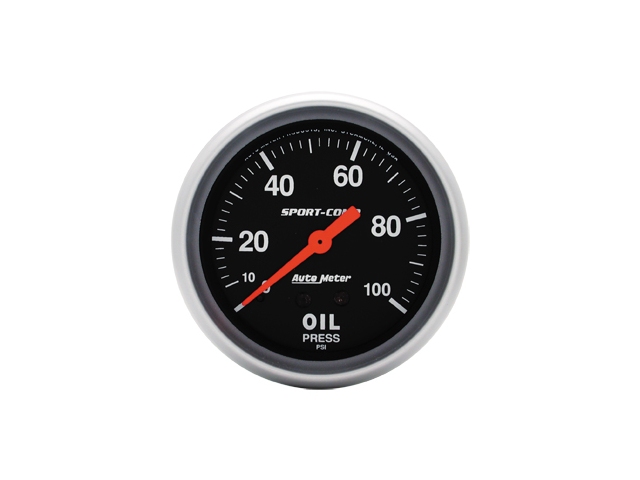 Auto Meter Sport-Comp Mechanical, 2-5/8", Oil Pressure (0-100 PSI)