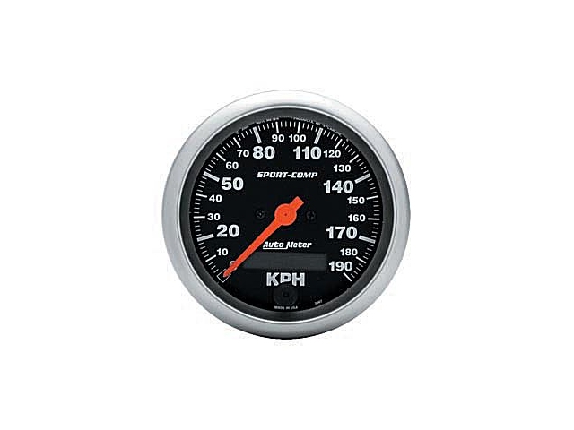 Auto Meter Sport-Comp In-Dash Tach & Speedo, 3-3/8", Speedometer Electric Programmable Metric (190 KPH)