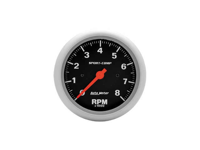 Auto Meter Sport-Comp In-Dash Tach & Speedo, 3-3/8", Tachometer (8000 RPM)