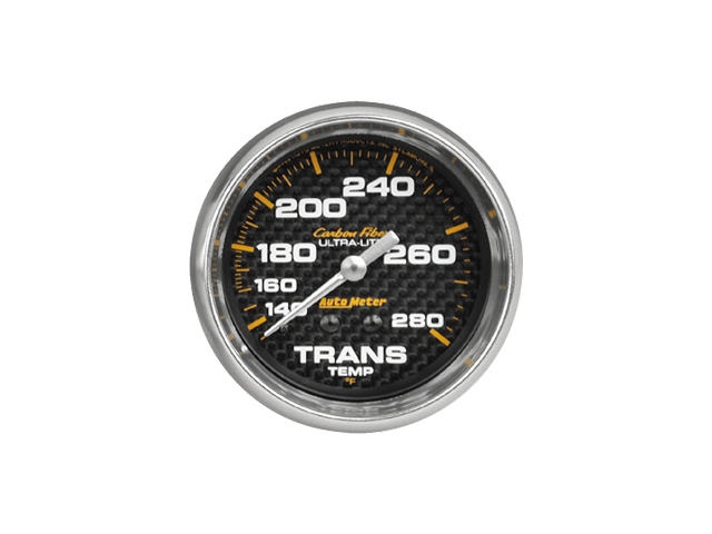 Auto Meter Carbon Fiber ULTRA-LITE Mechanical Gauge, 2-5/8", Transmission Temperature (140-280 F)