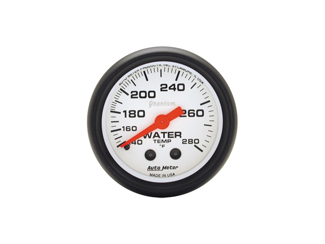 Auto Meter Phantom Mechanical, 2-1/16", Water Temperature (140-280 deg. F)