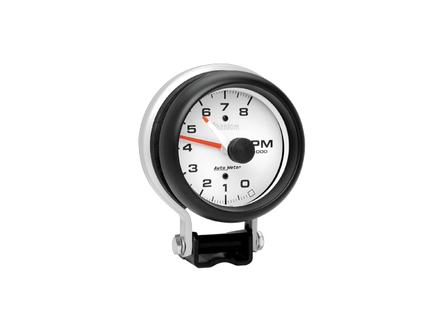 Auto Meter Phantom Pedestal Mount Tach, 3-3/4", Tachometer Adjustable Red Line Indicator (8000 RPM)