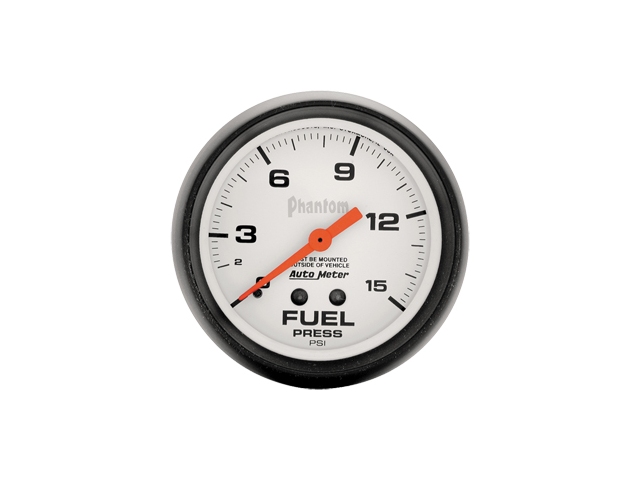 Auto Meter Phantom Mechanical, 2-5/8", Fuel Pressure (0-15 PSI)
