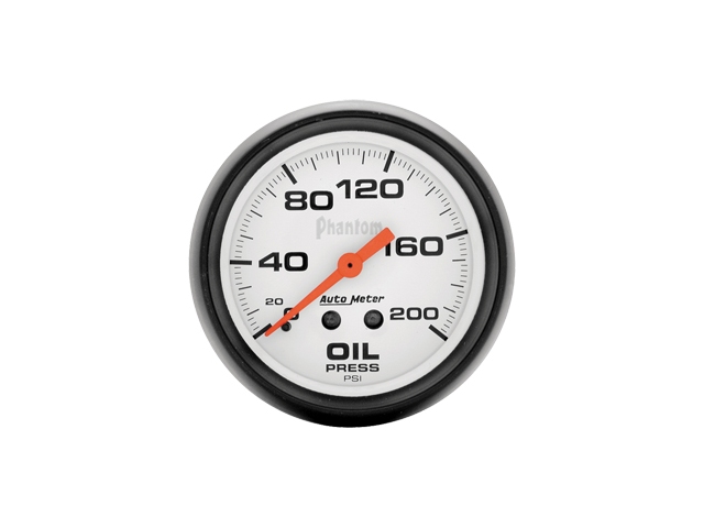 Auto Meter Phantom Mechanical, 2-5/8", Oil Pressure (0-200 PSI)
