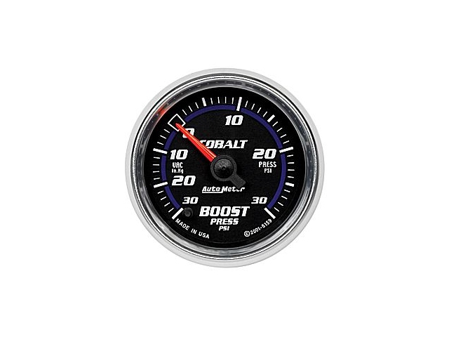 Auto Meter COBALT Digital Stepper Motor Gauge, 2-1/16", Vacuum/Boost (30 In Hg/30 PSI)