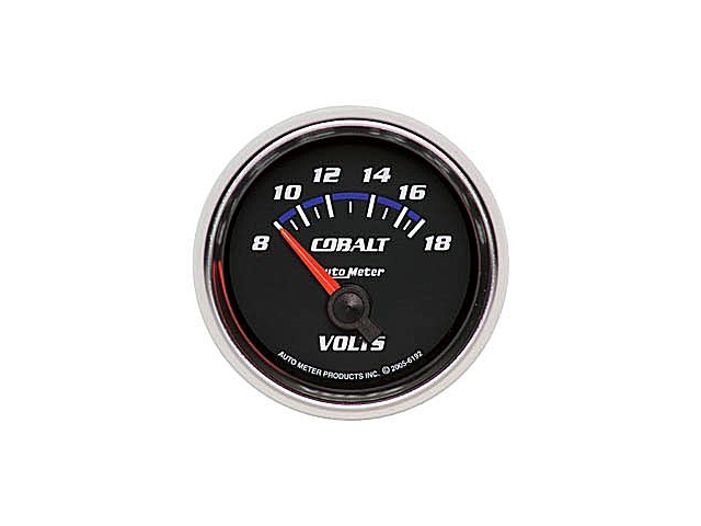 Auto Meter COBALT Air-Core Gauge, 2-1/16", Voltmeter (8-18 Volts)