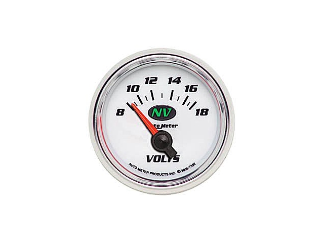 Auto Meter NV Air-Core Gauge, 2-1/16", Voltmeter (8-18 Volts)