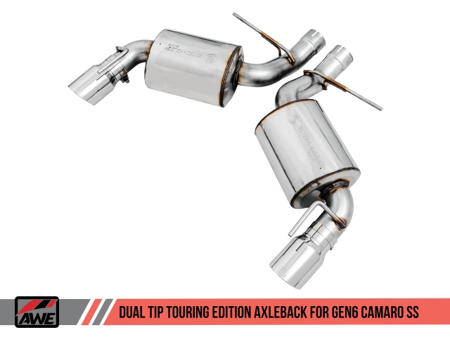 AWE-TUNING TOURING EDITION Axle-Back Exhaust w/ Dual Outlet Chrome Silver Tips (2016-2020 Camaro SS)