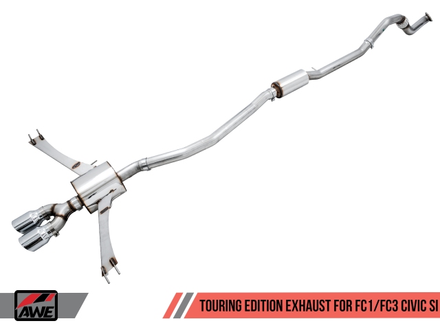 AWE-TUNING TOURING EDITION Cat-Back Exhaust w/ Dual Chrome Silver Tips (2017-2020 Civic Si)