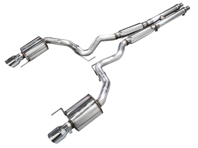 AWE-TUNING TOURING EDITION Cat-Back Exhaust w/ Dual Chrome Silver Tips (2024 Ford Mustang GT)