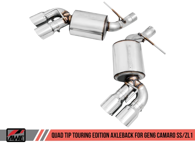 AWE-TUNING TOURING EDITION Axle-Back Exhaust w/ Quad Outlet Chrome Silver Tips (2016-2020 Camaro SS & ZL1)