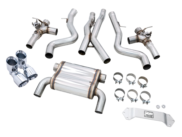 AWE-TUNING SWITCHPATH Cat-Back Exhaust w/ Chrome Silver Tips (2015-2020 BMW M3 & M4)