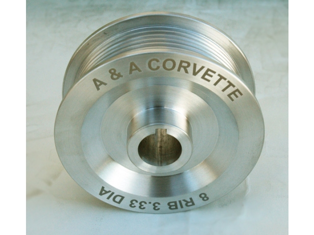 A&A Corvette 3.33" 8-Rib Supercharger Pulley - Click Image to Close