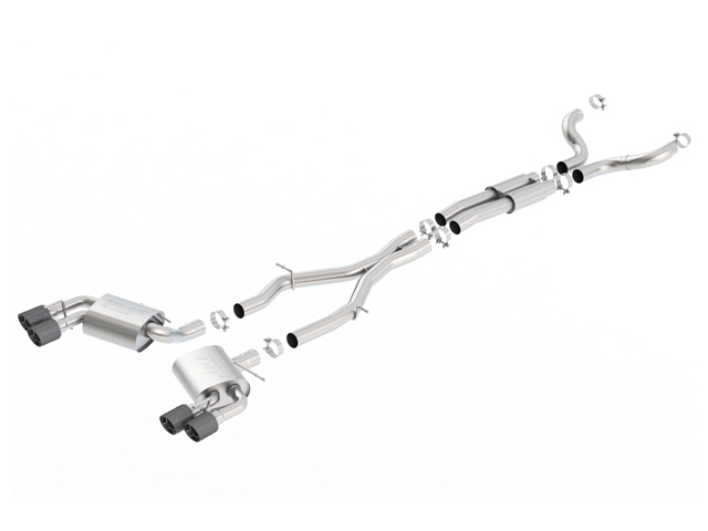 Borla Cat-Back Exhaust "S-Type" w/ Carbon Fiber Tips, 3"/2.25" (2016-2020 Camaro SS)