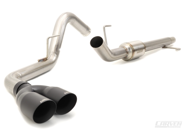 CARVEN "R SERIES" Cat-Back Exhaust w/ Ceramic Coated Black Tips (2015-2020 Ford F-150)