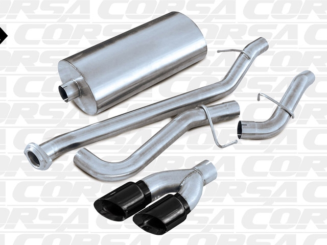 CORSA SPORT 3.0" Single Side Exit Cat-Back Exhaust w/ Twin 4.0" Black PVD Tips (2002-2006 Avalanche 5.3L V8)