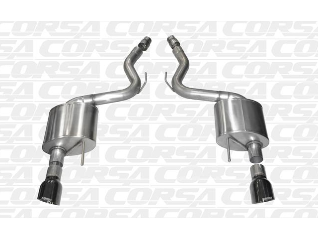 CORSA SPORT 3.0" Dual Rear Exit Axle-Back Exhaust w/ 4.5" Black Tips (2015-2017 Mustang GT)