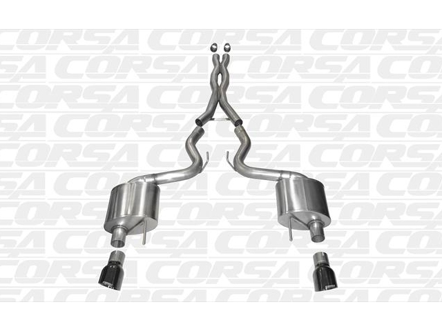 CORSA XTREME 3.0" Dual Rear Exit Cat-Back Exhaust w/ 4.5" Black Tips (2015-2017 Mustang GT)