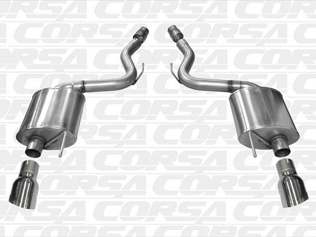 CORSA TOURING 3.0" Dual Rear Exit Cat-Back Exhaust w/ 4.5" Polished Tips (2015-2017 Mustang GT)
