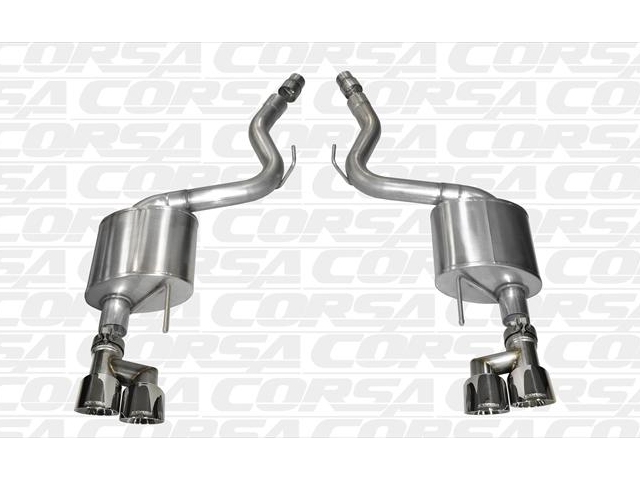 CORSA SPORT 3.0" Dual Rear Exit Axle-Back Exhaust w/ Twin 4.0" Polished Tips (2015-2018 Mustang GT)