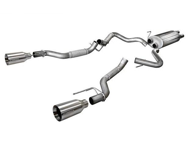 CORSA SPORT 3.0" Dual Rear Exit Cat-Back Exhaust w/ Single 5.0" Satin Polished Tips (2017-2018 F-150 Raptor 3.5L EcoBoost)