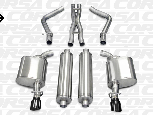CORSA XTREME 2.5" Dual Rear Exit Cat-Back Exhaust w/ Single 3.5" Black PVD Tips