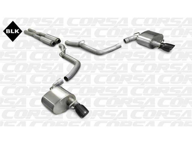 CORSA XTREME 2.75" Dual Rear Exit Cat-Back Exhaust w/ Single 4.0" Black PVD Tips