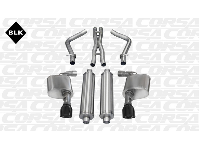 CORSA XTREME 2.75" Dual Rear Exit Cat-Back Exhaust w/ Single 4.5" Black PVD Tips
