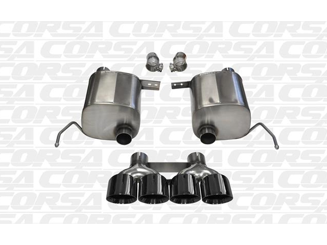 CORSA SPORT 2.75" Dual Rear Exit Valve-Back Exhaust w/ Quad 4.5" Black PVD Tips (2014-2017 Corvette Stingray & Grand Sport)