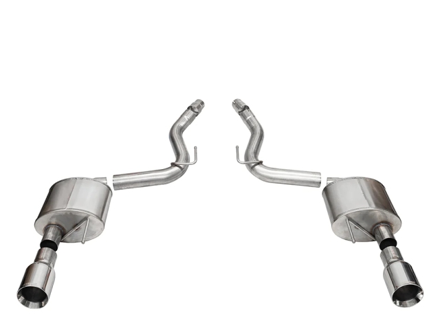 CORSA SPORT 3" Dual Rear Exit Axle-Back Exhaust w/ 4.5" Polished Straight Cut Tips (2024 Ford Mustang GT)