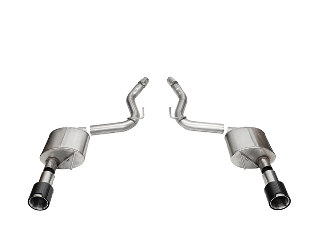 CORSA SPORT 3" Dual Rear Exit Axle-Back Exhaust w/ 4.5" Polished Carbon Fiber Tips (2024 Ford Mustang GT)