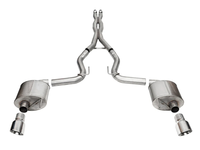 CORSA SPORT 3" Dual Rear Exit Cat-Back Exhaust w/ 4.5" Polished PRO-SERIES Tips (2024 Ford Mustang GT)