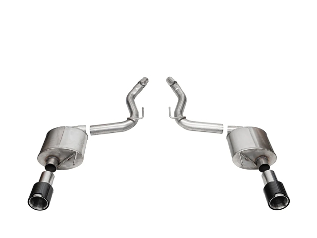 CORSA TOURING 3" Dual Rear Exit Axle-Back Exhaust w/ 4.5" Polished Carbon Fiber Tips (2024 Ford Mustang GT)