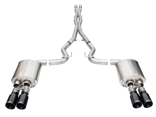 CORSA XTREME-TOURING 3" Dual Rear Exit Valved Cat-Back Exhaust w/ Twin 4.0" Black PVD Straight Cut Tips (2024 Ford Mustang GT)