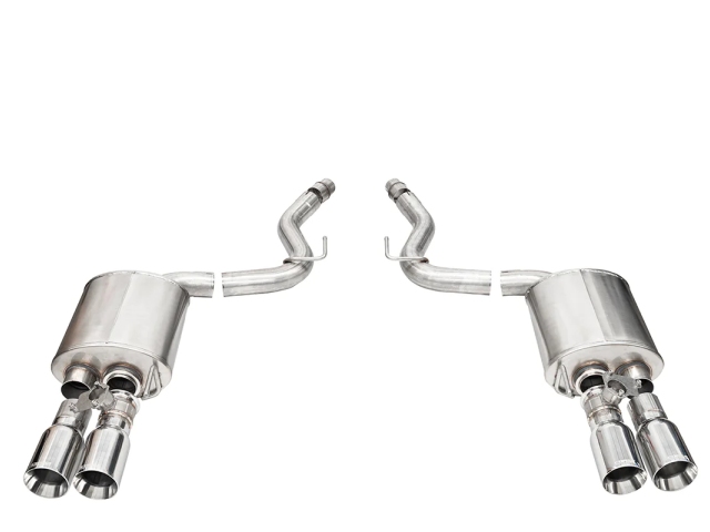 CORSA SPORT-TOURING 3" Dual Rear Exit Valved Axle-Back Exhaust w/ Twin 4.0" Polished Straight Cut Tips (2024 Ford Mustang GT)